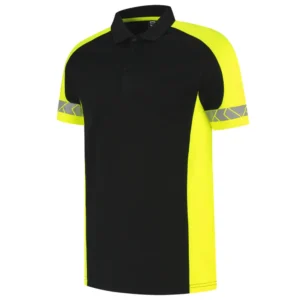 Poloshirt Reflective Redefined Zwart/Fluo-Geel