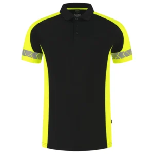 Poloshirt Reflective Redefined Zwart/Fluo-Geel