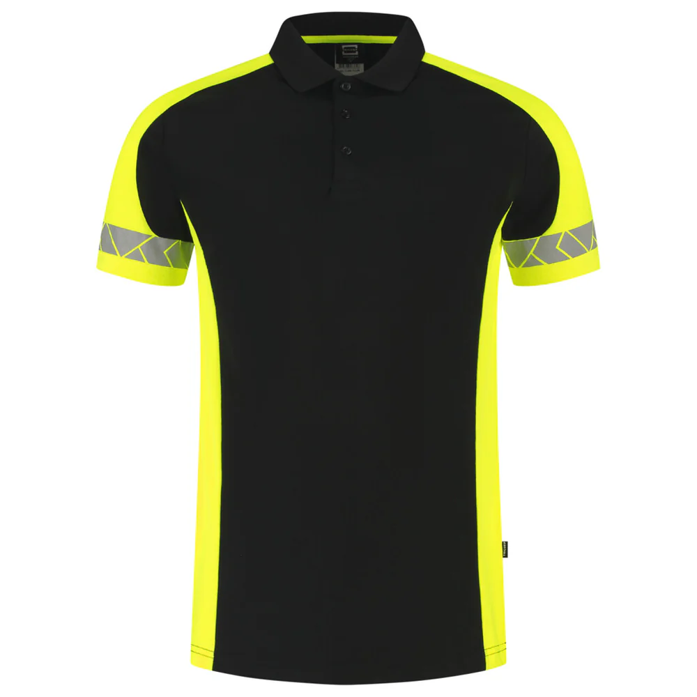 Poloshirt Reflective Redefined Zwart/Fluo-Geel