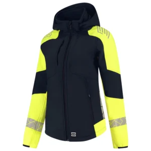 Softshell Capuchon Dames Reflective Redefined Ink/Fluo-Geel