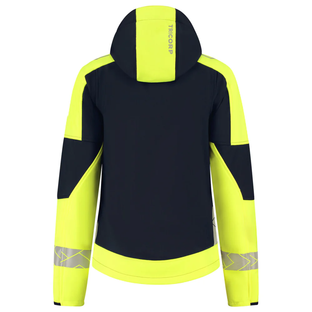 Softshell Capuchon Dames Reflective Redefined Ink/Fluo-Geel