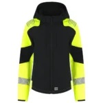 Softshell Capuchon Dames Reflective Redefined Zwart/Fluo-Geel