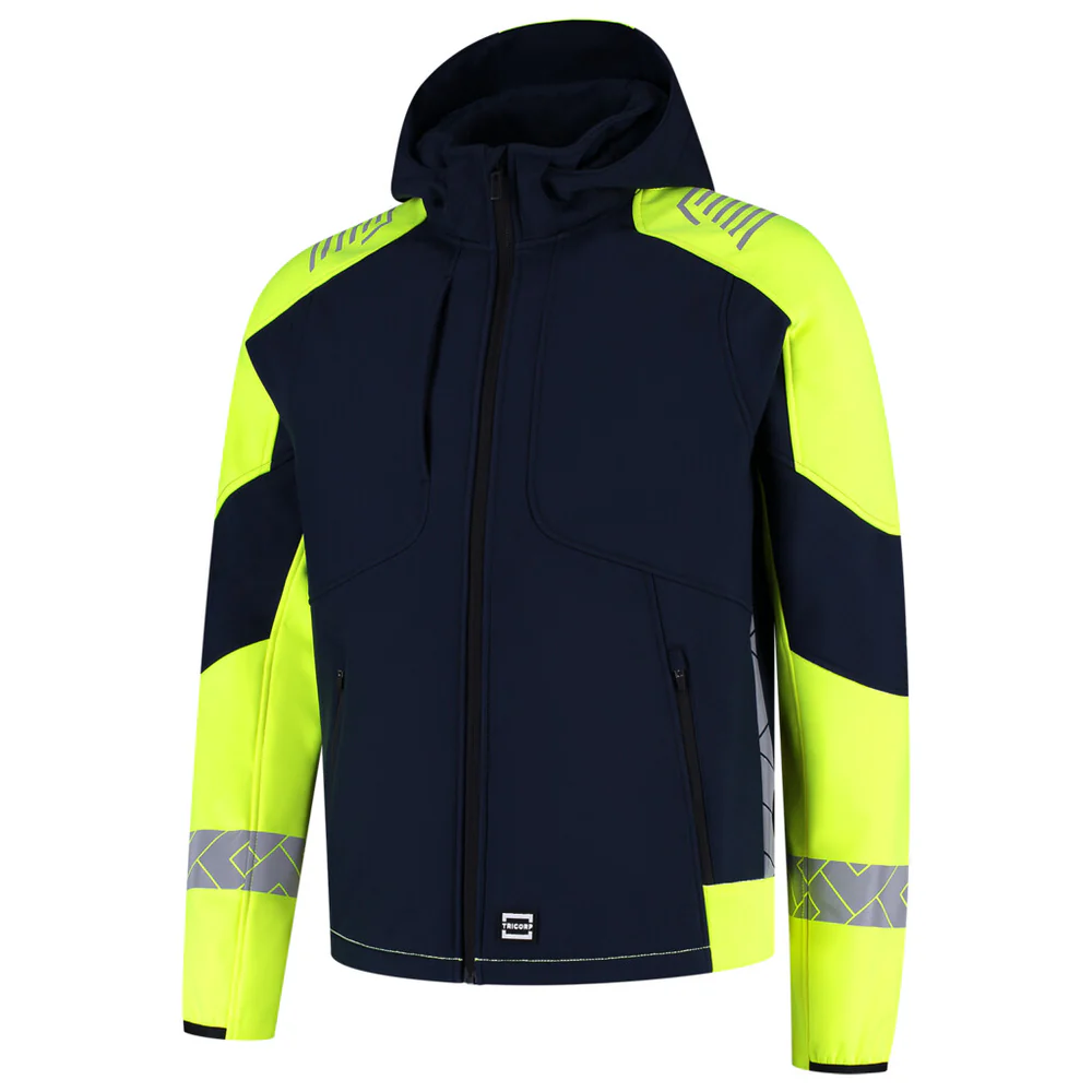 Softshell met Kap Redefined Reflective Ink/Fluo Geel