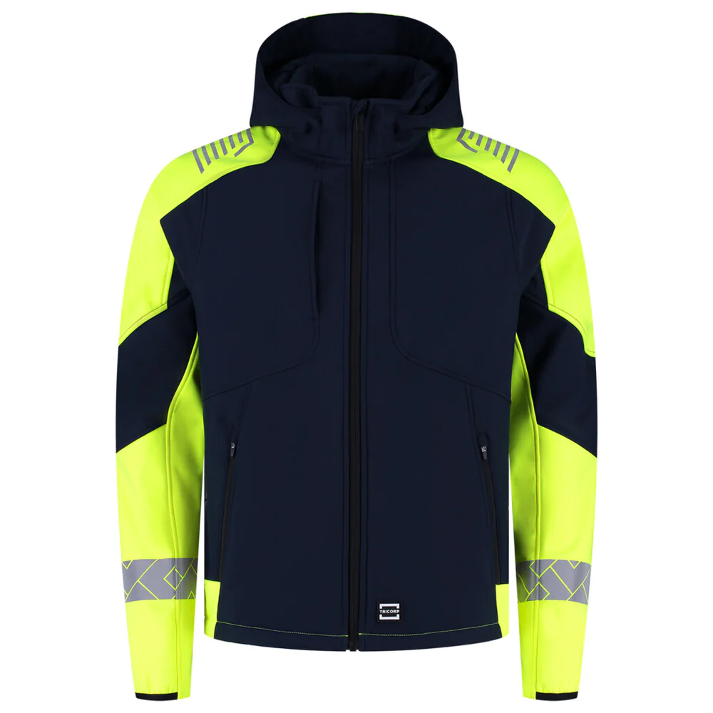 Softshell met Kap Redefined Reflective Ink/Fluo Geel