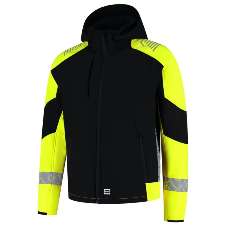 Softshell met Kap Redefined Reflective Zwart/Fluo Geel