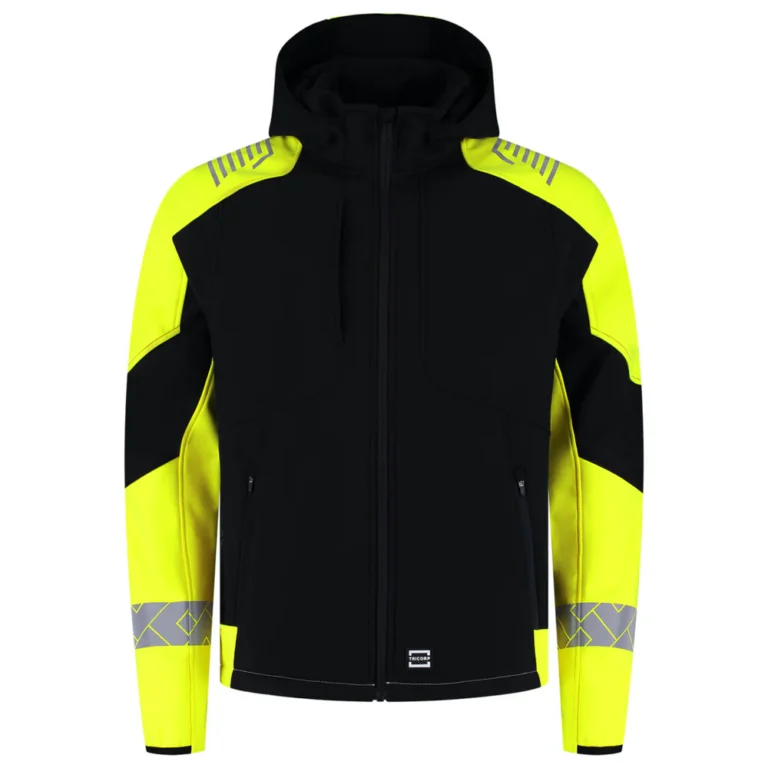 Softshell met Kap Redefined Reflective Zwart/Fluo Geel