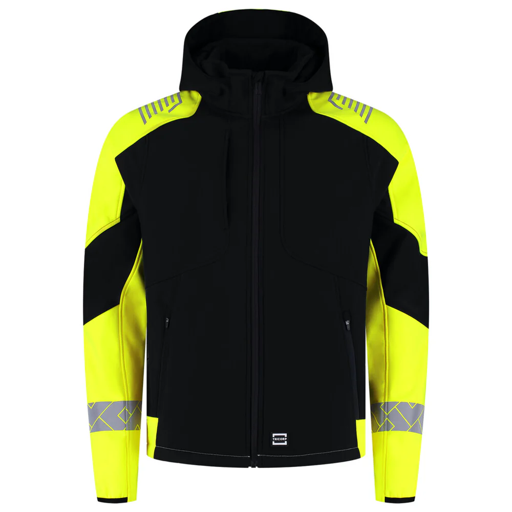 Softshell met Kap Redefined Reflective Zwart/Fluo Geel