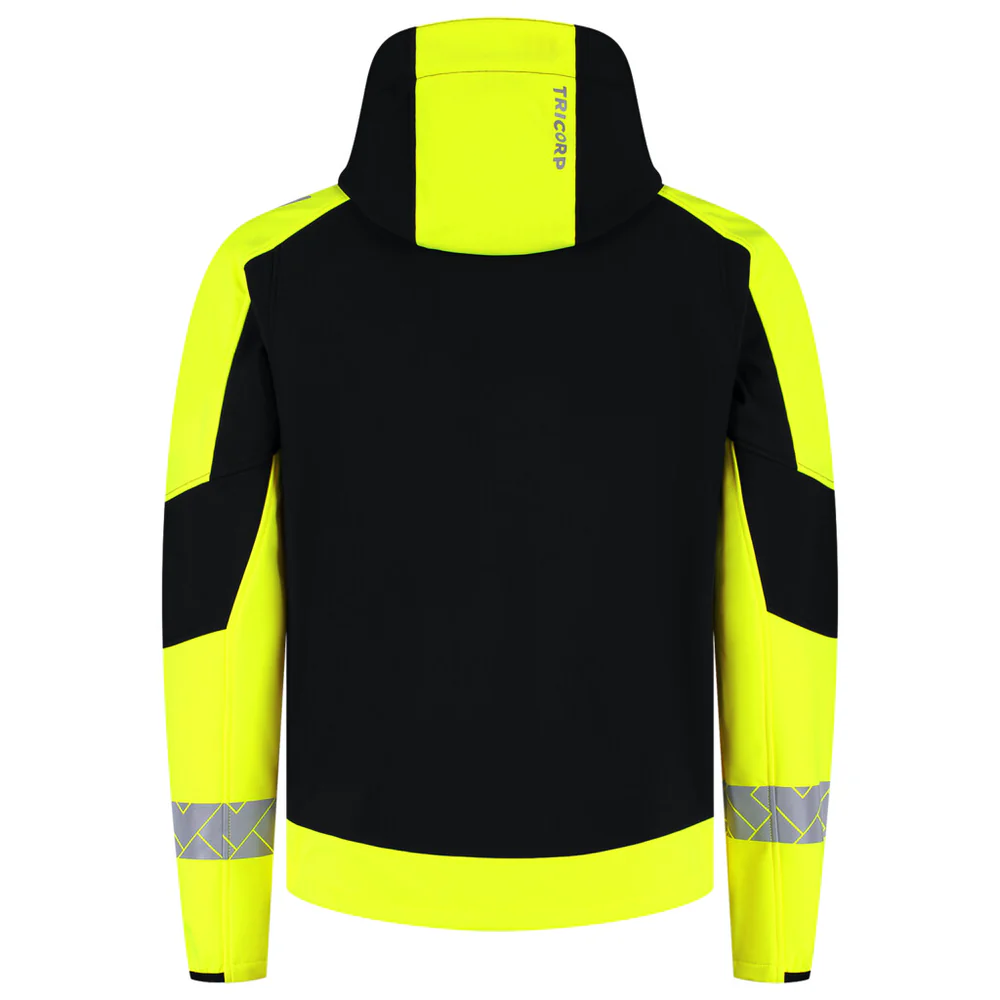 Softshell met Kap Redefined Reflective Zwart/Fluo Geel