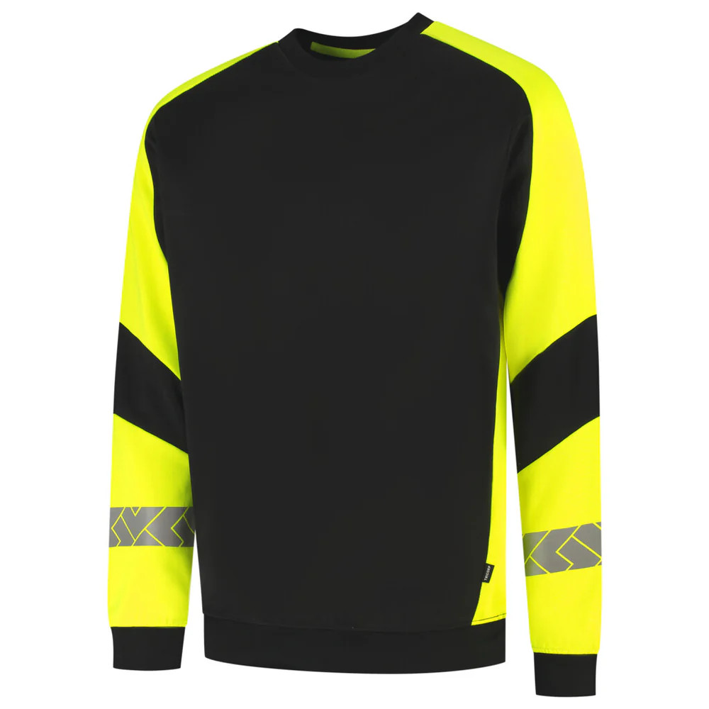 Sweater Reflective Redefined Zwart/Fluo-Geel