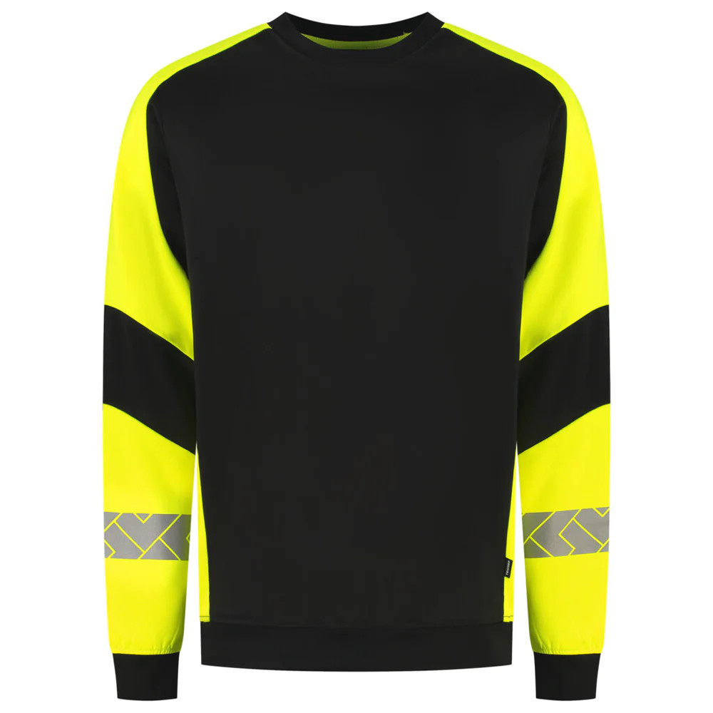 Sweater Reflective Redefined Zwart/Fluo-Geel