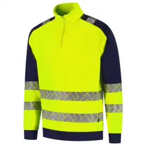 Zip Sweater High Vis Redefined Industrieel Wasbaar Fluo-Geel/Ink