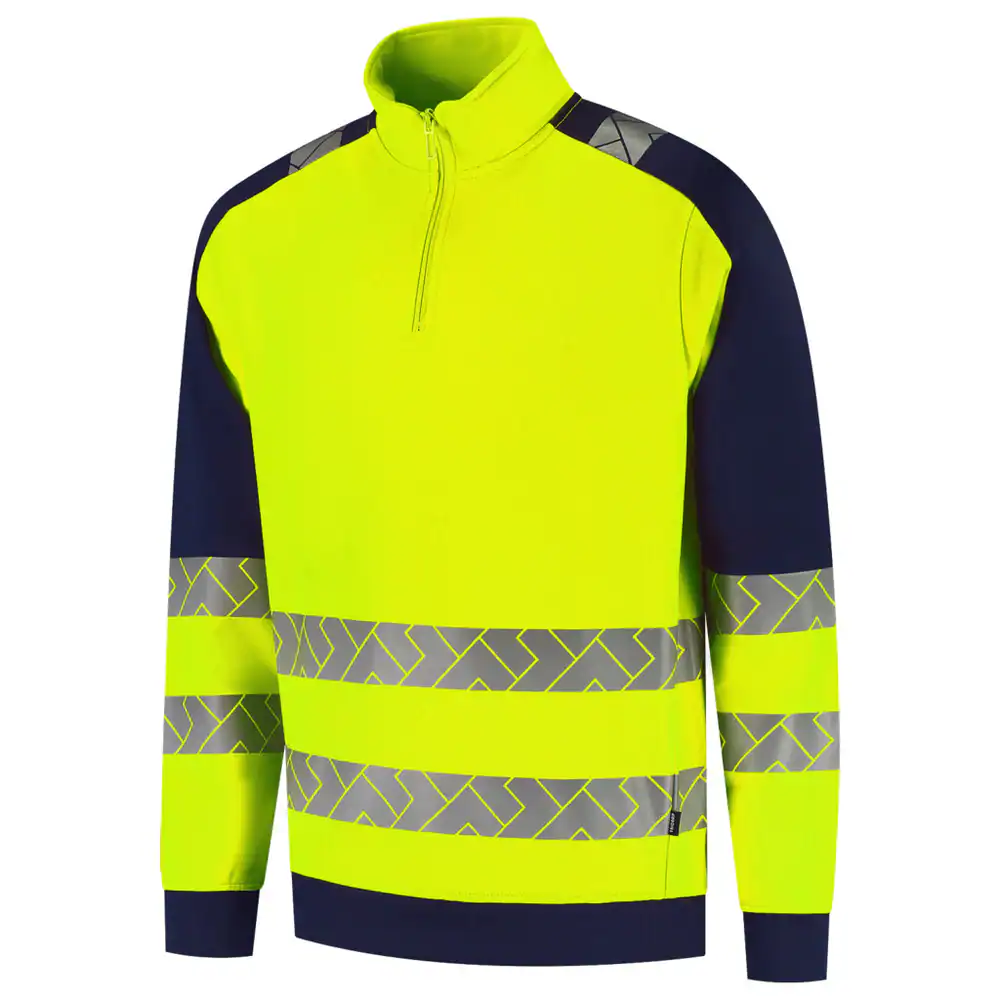 Zip Sweater High Vis Redefined Industrieel Wasbaar Fluo-Geel/Ink