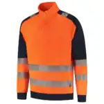 Zip Sweater High Vis Redefined Industrieel Wasbaar Fluo-Oranje/Ink