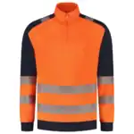 Zip Sweater High Vis Redefined Industrieel Wasbaar Fluo-Oranje/Ink