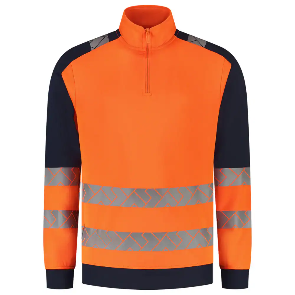 Zip Sweater High Vis Redefined Industrieel Wasbaar Fluo-Oranje/Ink