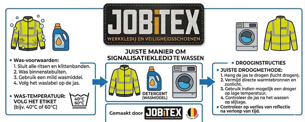 wasvoorschrift voor high visibility kledij