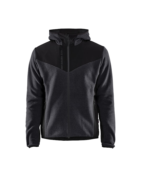 Gebreid Jack met Softshell Donkergrijs/Zwart