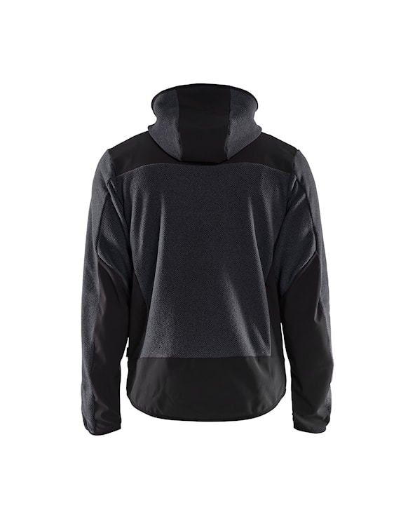 Gebreid Jack met Softshell Donkergrijs/Zwart
