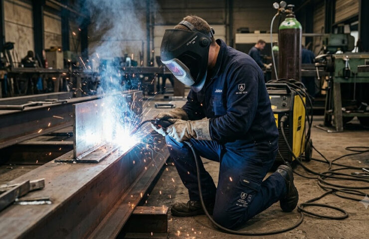 lasser aan het werk