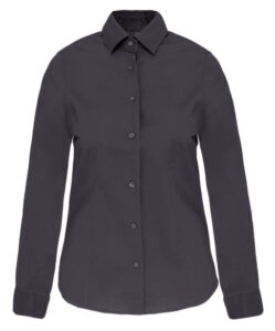 K530 Dames Stretch Blouse Lange Mouwen Zinc