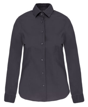 K530 Dames Stretch Blouse Lange Mouwen Zinc
