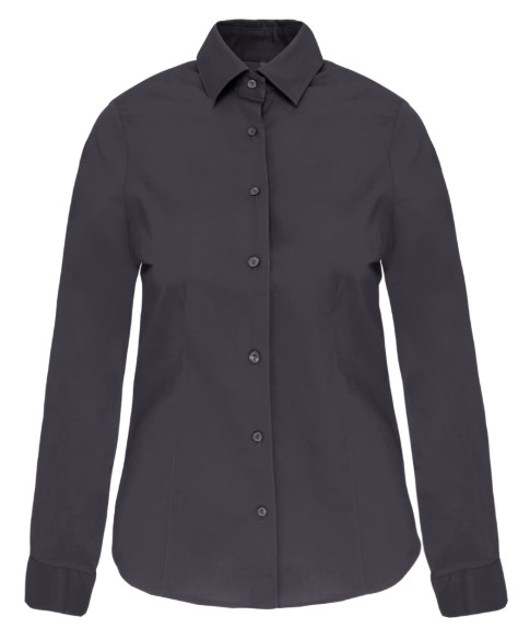 K530 Dames Stretch Blouse Lange Mouwen Zinc