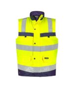 Bilbao Hi-Viz Bodywarmer Fluogeel-Marineblauw