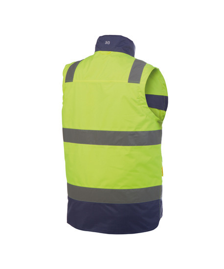 Bilbao Hi-Viz Bodywarmer Fluogeel-Marineblauw