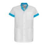 JAIMY Medische Vest Heren Wit/Turquoise