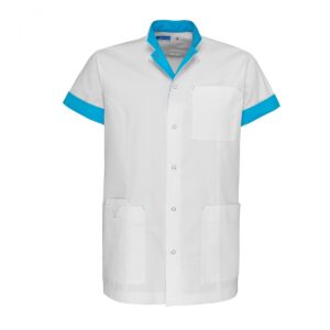 JAIMY Medische Vest Heren Wit/Turquoise
