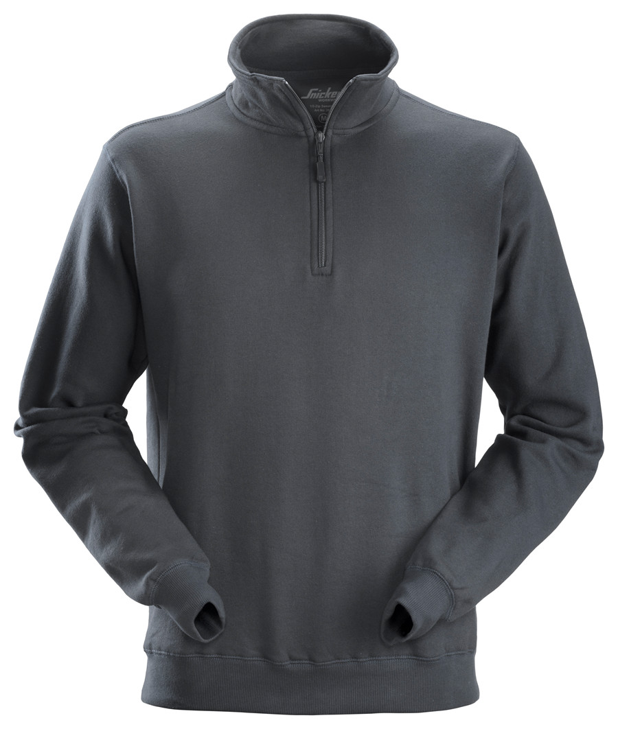 2818 Sweatshirt met 1/2 Rits Staal Grijs (OUT)